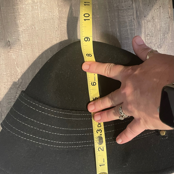 Vintage SCALA Collection 100% Wool Black Bucket Hat Buckle One Size - Picture 7 of 8